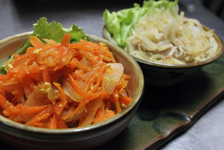 "Carrot Shiri" and "Blue Papaya Shiri" Ishimine Shokudo in Naha City